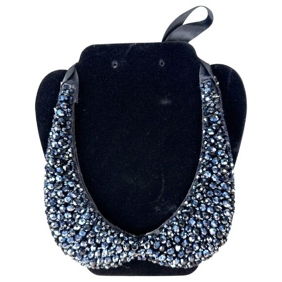 Black Iridescent Crystal Beaded Collar - Picture 1 of 4